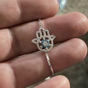 Sterling Silver Hamsa bolo bracelet